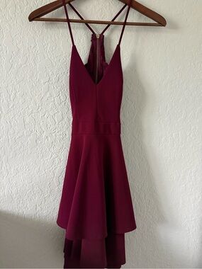 B Darlin Burgundy Party Dress with Flared Skirt size 1-2